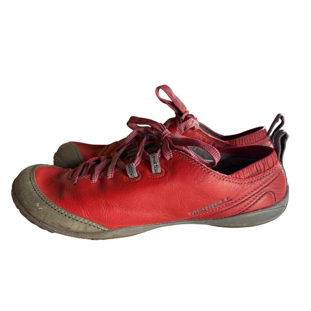 Merrell Mighty Glove Scarlet Red Leather Barefoot Sneakers J68394 Womens 9 - Picture 5 of 8